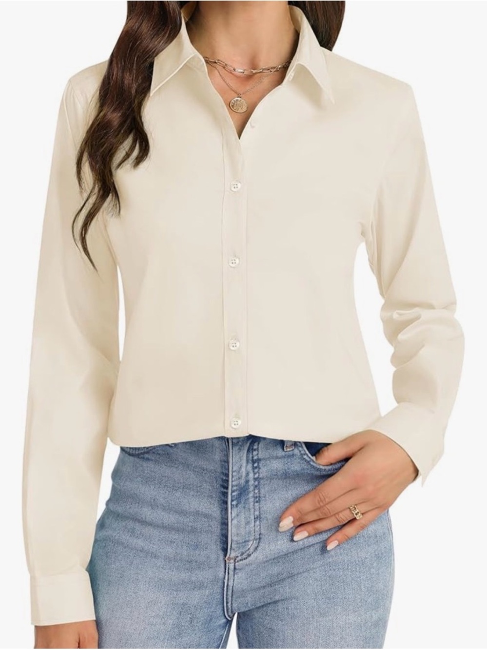 J.VER Womens Button Down Shirt Long Sleeve Dress Shirts